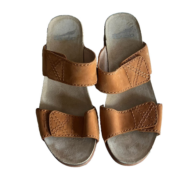 Dansko Sandals Women's Size EU 37 M US 6.5 Maddy Milled Nubuck Hoop and Loop - Picture 2 of 9